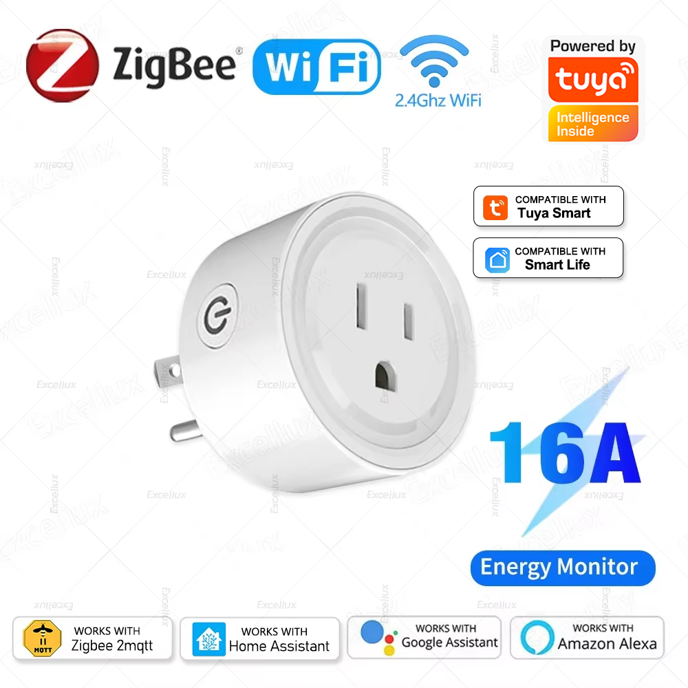 Home Improvement Outlet - Tuya WiFi أو Zigbee مأخذ (فيشة)