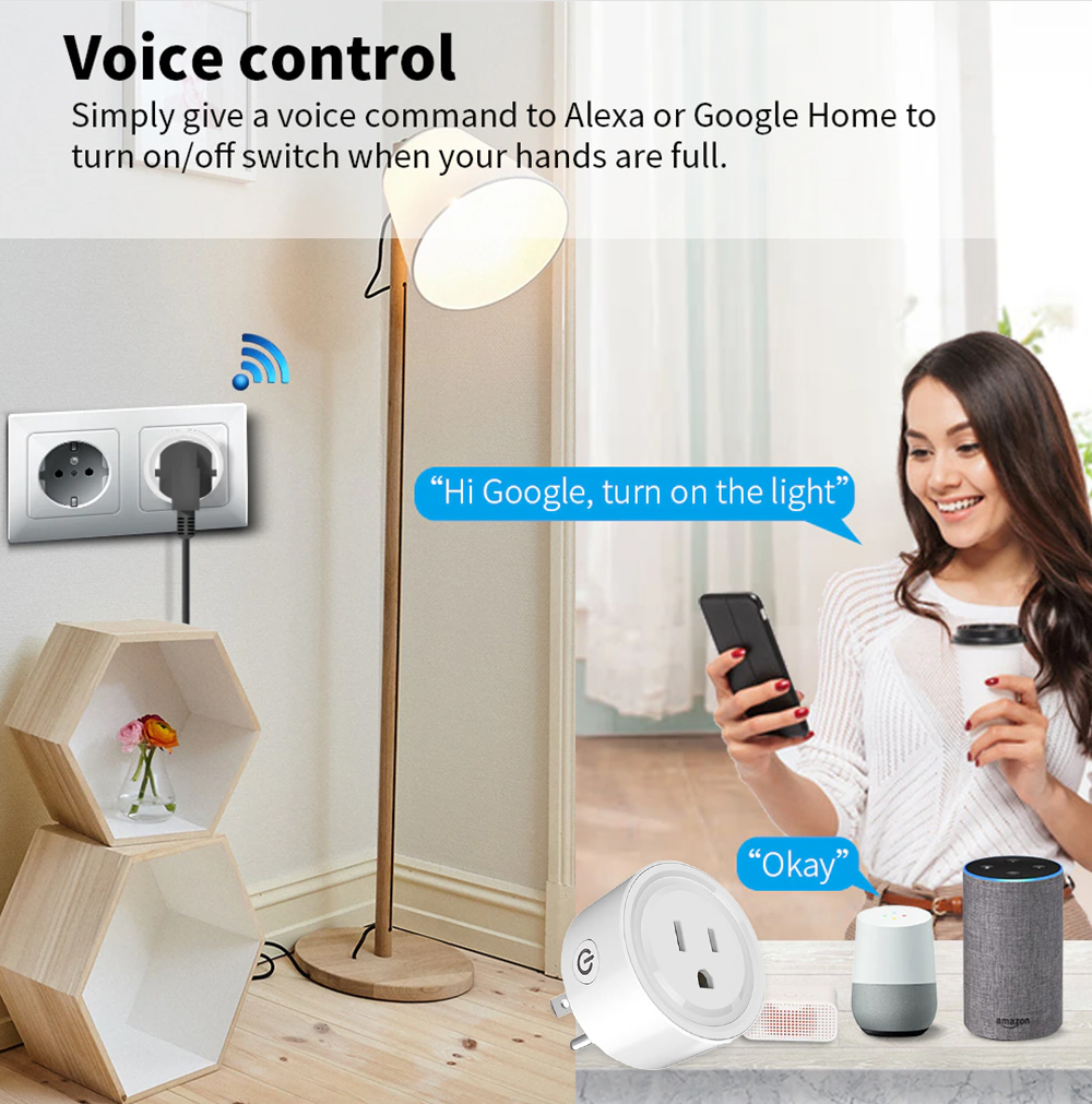 Tuya WiFi أو Zigbee مأخذ (فيشة - مراجعة Home Improvement Outlet وسعره